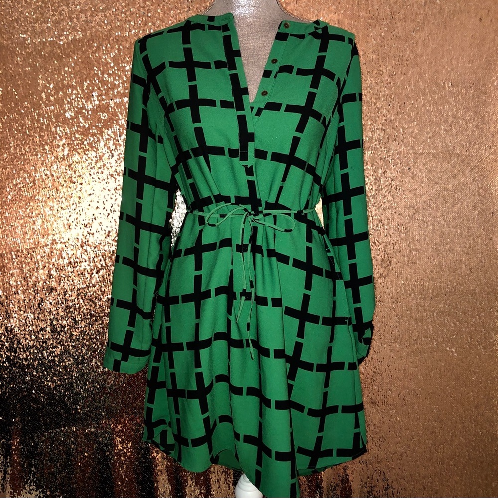 MERONA GREEN & BLACK TUNIC/DRESS